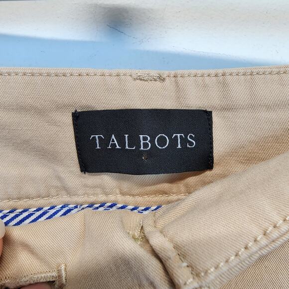 Talbots Relaxed Chino Pants Size 10P Embroidered Vespa Ride Moped Rolled Cuff - Picture 11 of 13